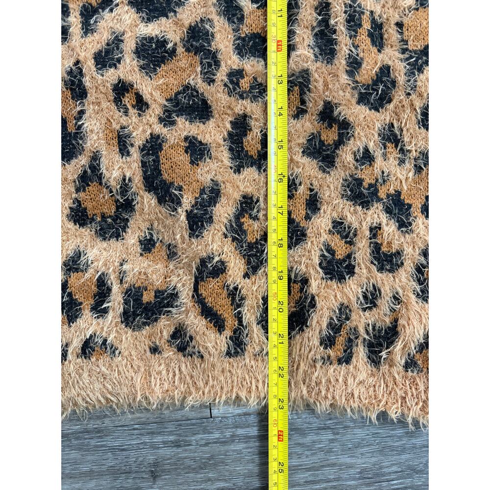 Wonderly Leopard Print Sweater Women’s Large | Soft + Fuzzy Knit - Picture 4 of 5